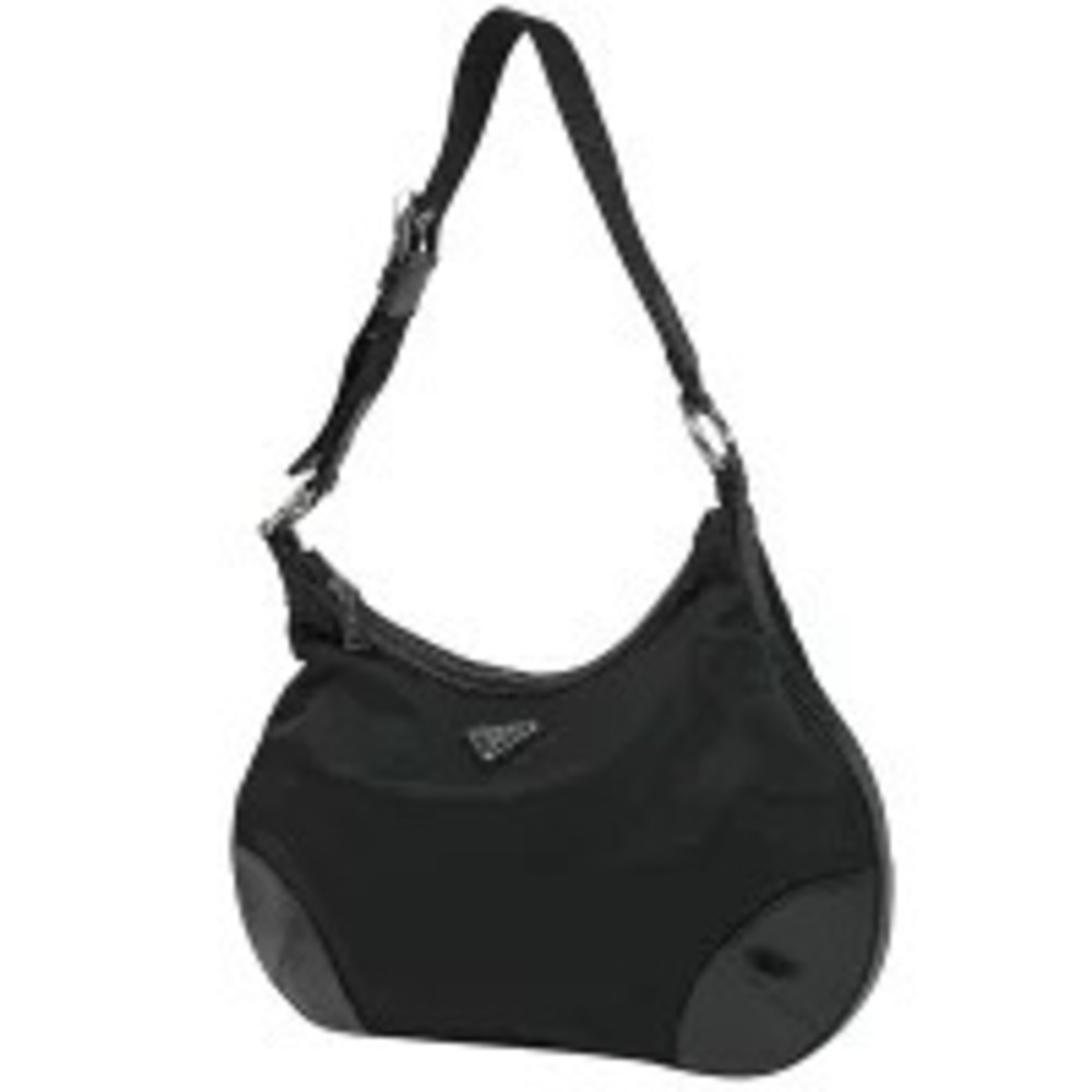 Prada Plate Shoulder Bag Hobo Nero Black